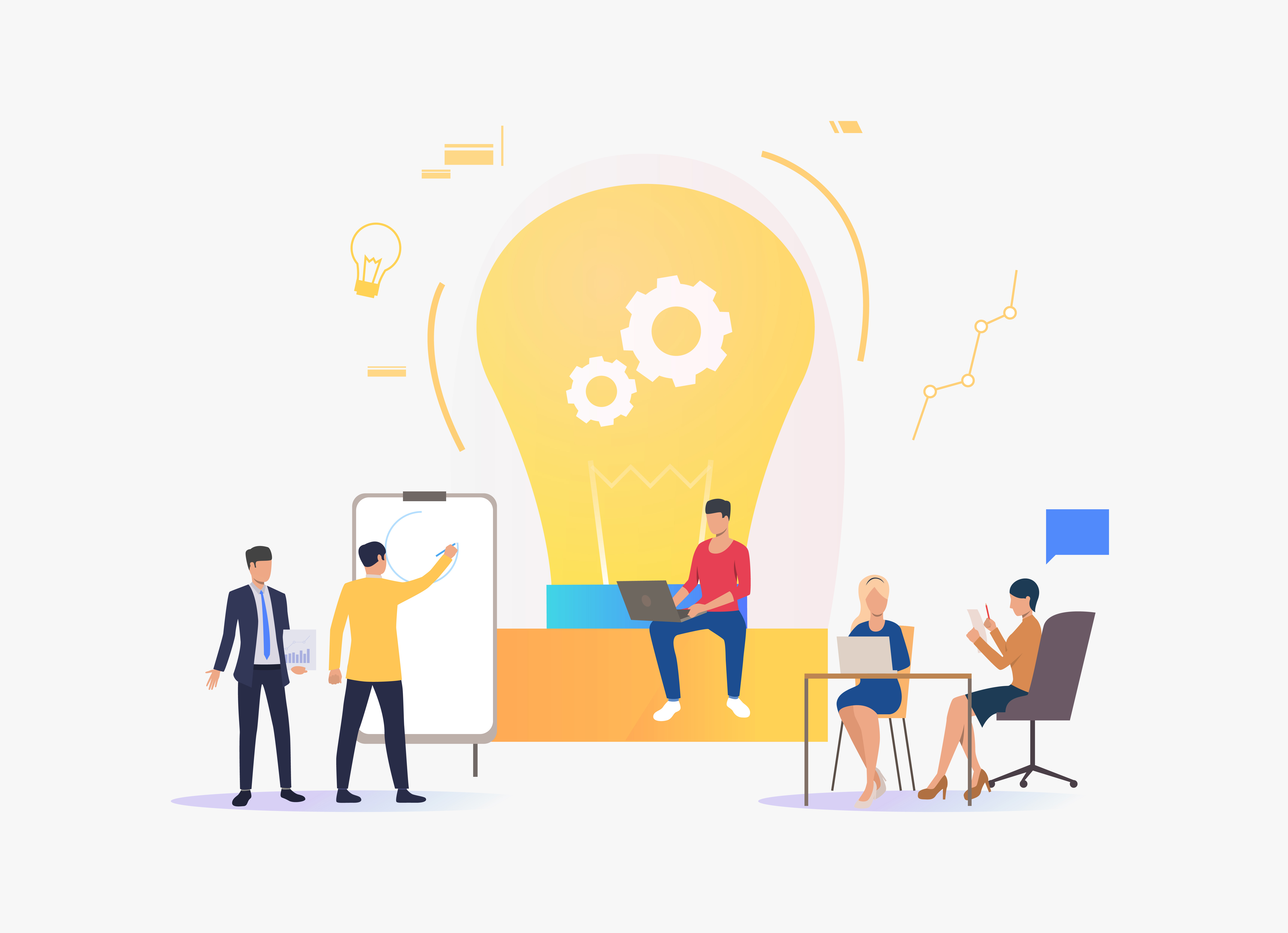 Modern tech workspace with industry leaders